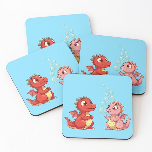 Item preview, Happy Baby Dragons Blowing Bubbles | Light Blue designed and sold by PinkGoddessLove.
