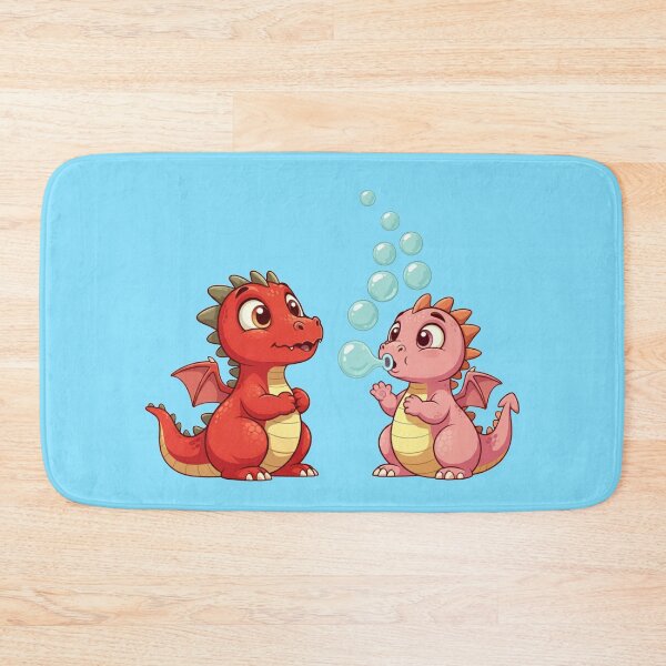 Item preview, Happy Baby Dragons Blowing Bubbles | Light Blue designed and sold by PinkGoddessLove.
