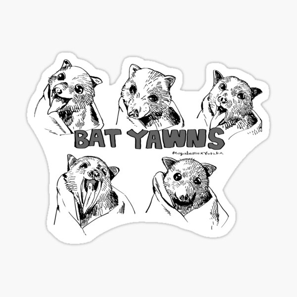 Item preview, Bat Yawns Sticker von Yutaka Hiragii designed and sold by MegabattieBlue.