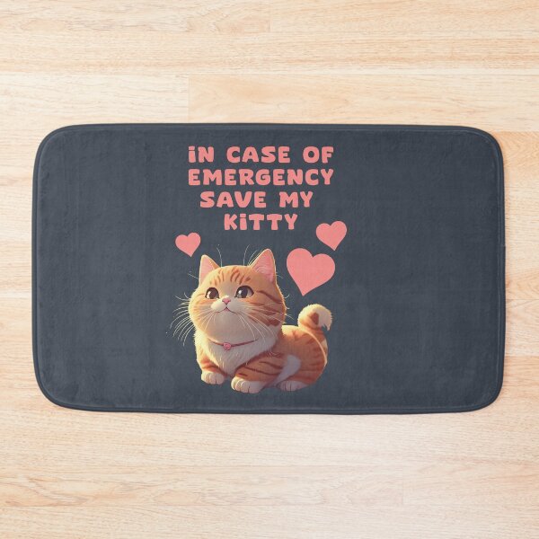Item preview, In case of emergency save my kitty, KAWAII ILLUSTRATION designed and sold by La Loca.