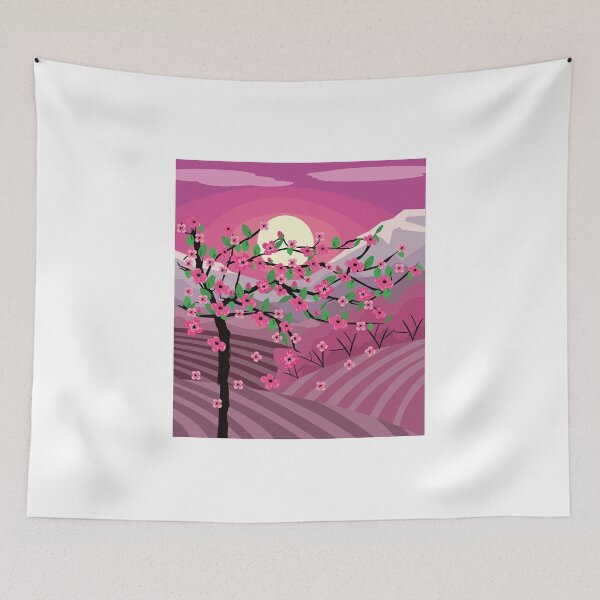 Item preview, Landscape with cherry blossom tree on a field. designed and sold by MiPa78.