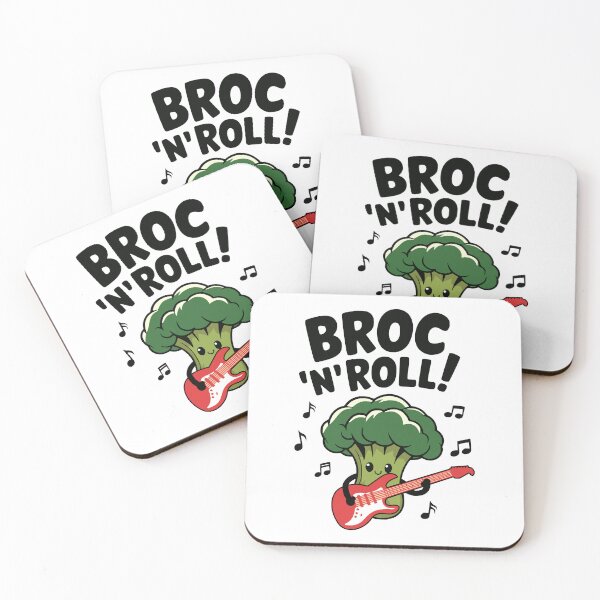 Item preview, Broc 'N' Roll! Cute Broccoli Music Pun designed and sold by PMCreative.