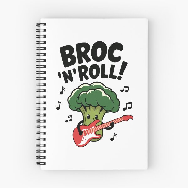 Item preview, Broc 'N' Roll! Cute Broccoli Music Pun designed and sold by PMCreative.