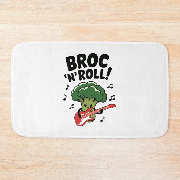 Item preview, Broc 'N' Roll! Cute Broccoli Music Pun designed and sold by PMCreative.