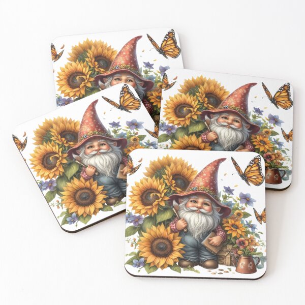Item preview, Gnome,Sunflowers,Butterfly designed and sold by deniz kaya.