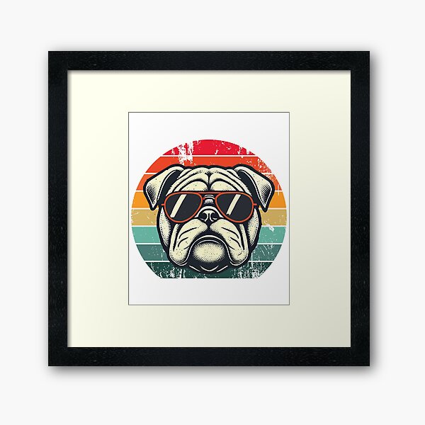 Artikel-Vorschau von Retro Bulldog in Sunglasses Funny Bulldog, designt und verkauft von KsuAnn.