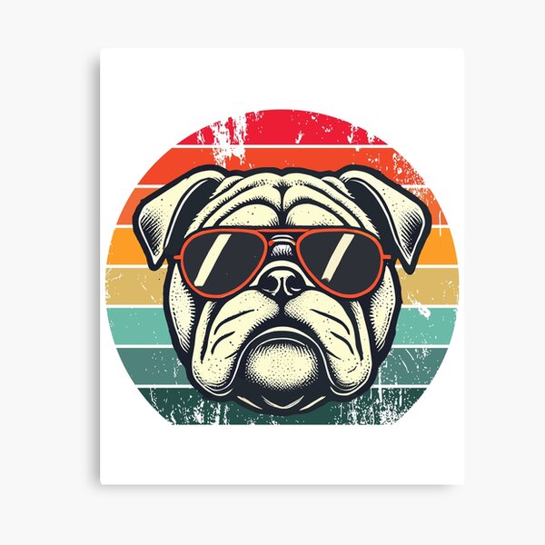 Artikel-Vorschau von Retro Bulldog in Sunglasses Funny Bulldog, designt und verkauft von KsuAnn.
