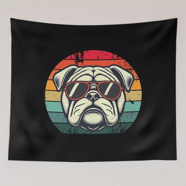 Item preview, Retro Bulldog in Sunglasses Funny Bulldog designed and sold by KsuAnn.