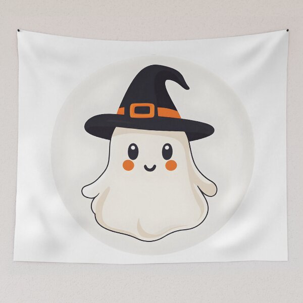 Item preview, Witchy Ghost with a Pointed Hat designed and sold by CharmingQuill.