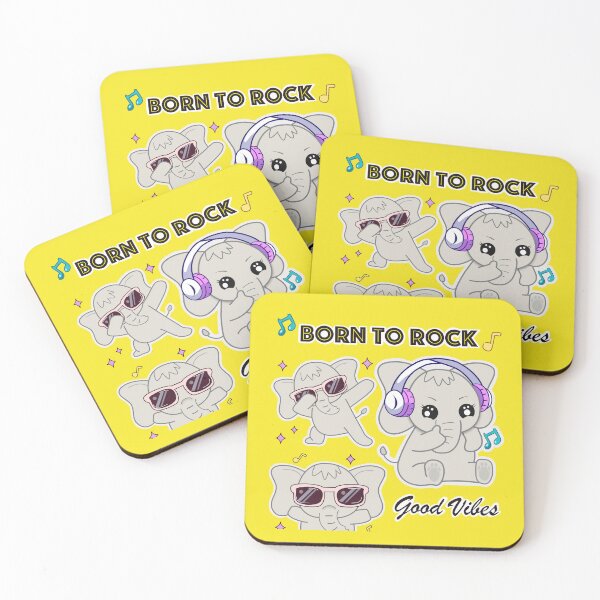Item preview, Born to Rock, Spreading Good Vibes  - Kiana Baby Elephant designed and sold by NAMITRA.