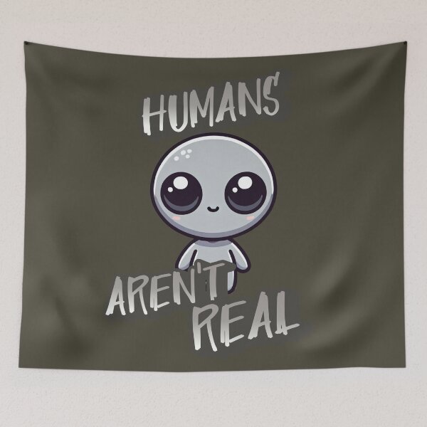 Item preview, Humans Aren't Real -  Zhaxar the adorable grey alien designed and sold by 3DAF.