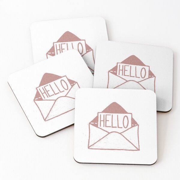 Item preview, Hello note Linocut - red designed and sold by SketchyHeart.
