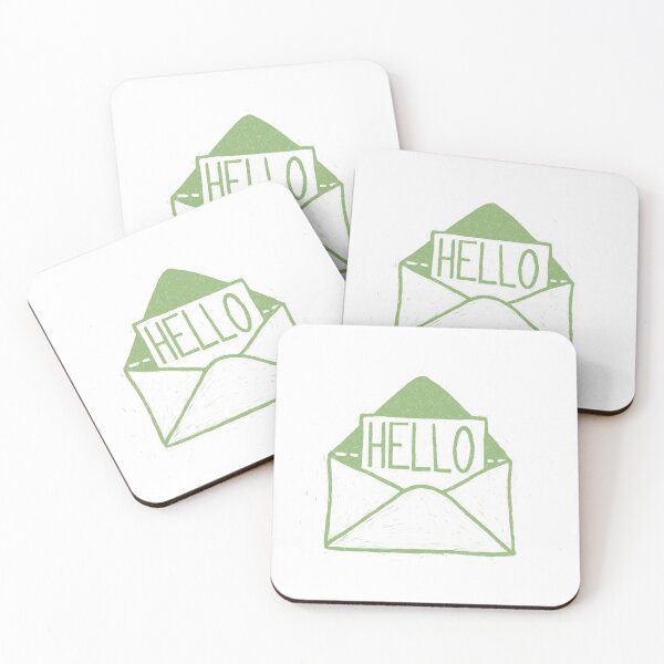 Item preview, Hello note Linocut - red designed and sold by SketchyHeart.