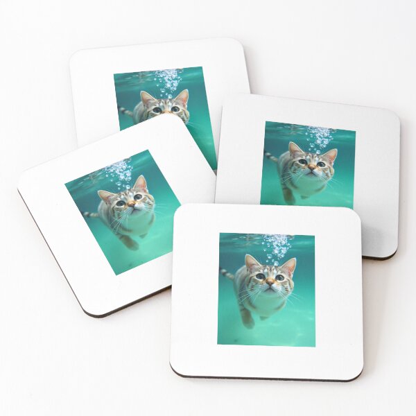 Item preview, Super Cute Cat Underwater designed and sold by JoyPhotoArt.
