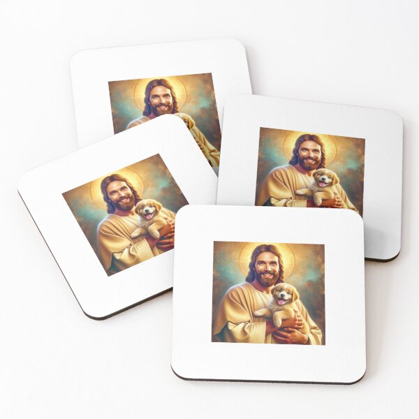 Item preview, Jesus Christ holding a cute puppy designed and sold by boomfire153.