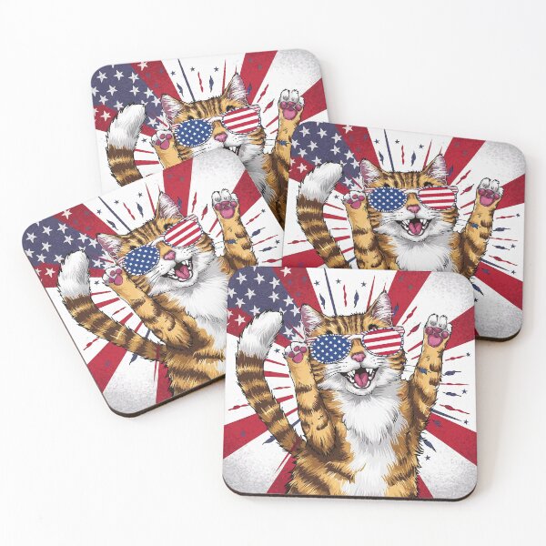 Item preview, Excitable 4th of July Cat With Toe Beans designed and sold by PinkGoddessLove.
