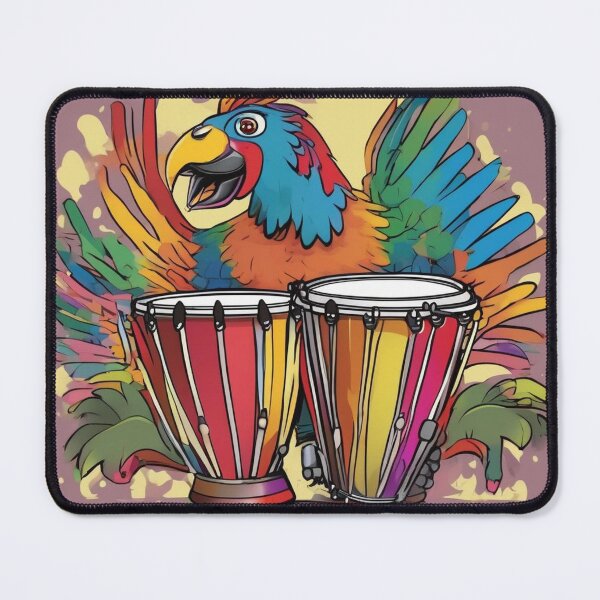 Item preview, Rumbero Parrot Playing Timbales designed and sold by butikoshop.