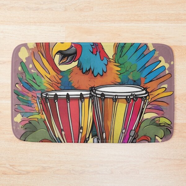 Item preview, Rumbero Parrot Playing Timbales designed and sold by butikoshop.