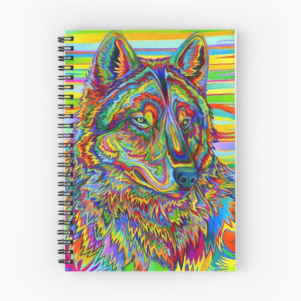 Item preview, Colorful Psychedelic Rainbow Trippy Wolf designed and sold by Rebecca Wang.