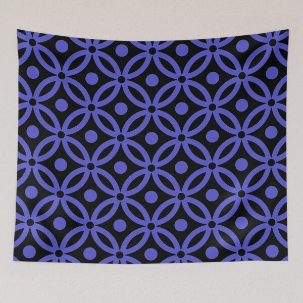 Item preview, Pretty Intertwined Ring and Dot Pattern Black & Blue designed and sold by tonymagnerart.