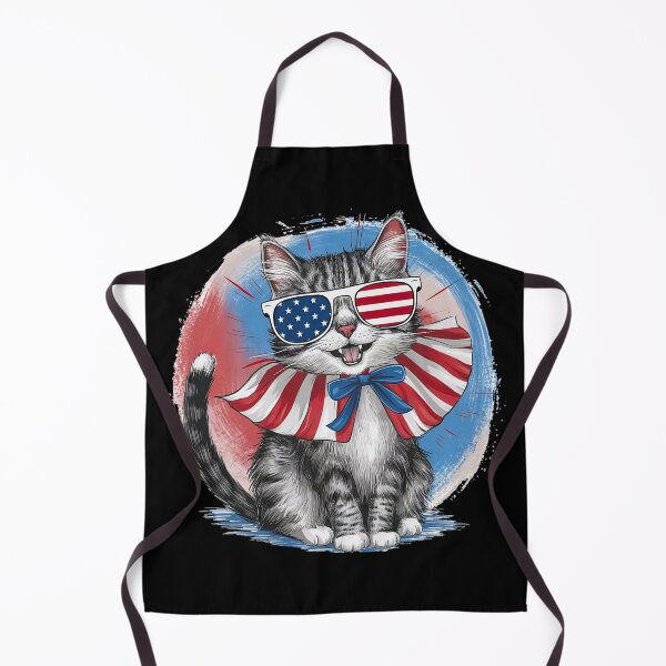 Item preview, Happy Patriotic Cat Ready For The 4th of July | Black designed and sold by PinkGoddessLove.
