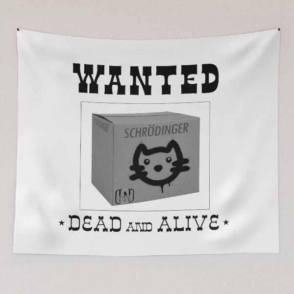 Item preview, Schrodinger's Cat Wanted designed and sold by Hidden-Network.