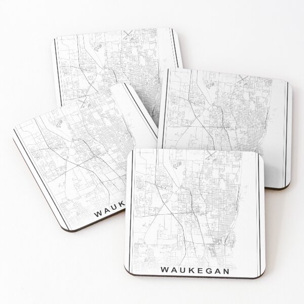 Item preview, Waukegan City Map designed and sold by SHAMPAIN-ART-CO.