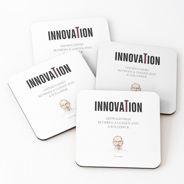 Item preview, Innovation distinguishes between a leader and a follower, quote by Steve Jobs designed and sold by VarnaChitra.