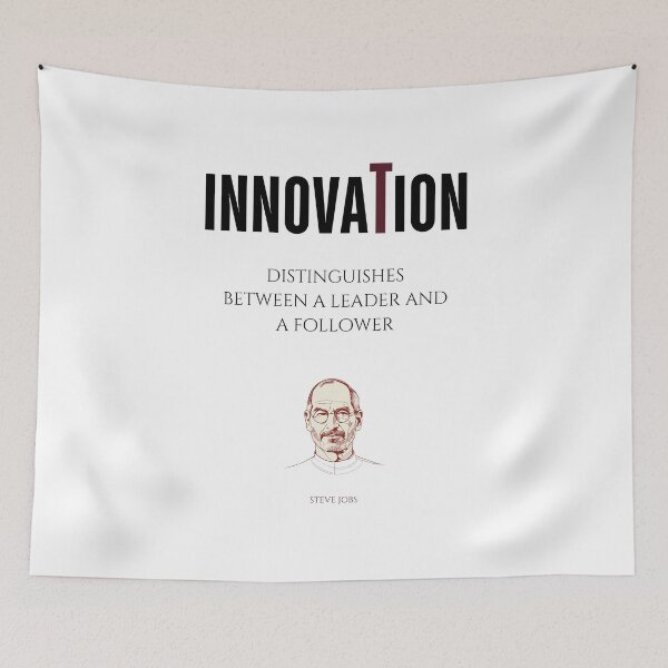 Item preview, Innovation distinguishes between a leader and a follower, quote by Steve Jobs designed and sold by VarnaChitra.