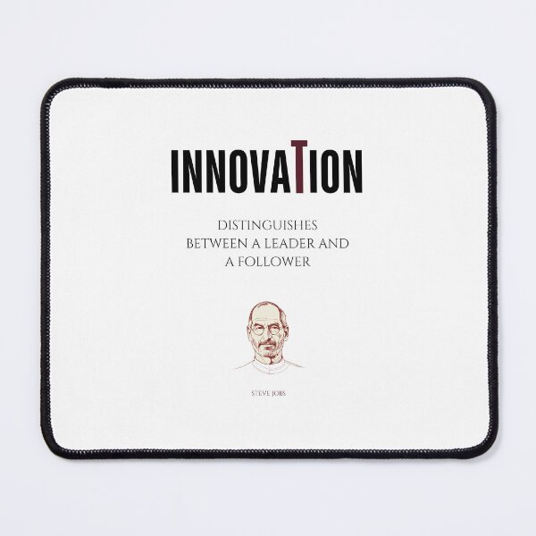 Item preview, Innovation distinguishes between a leader and a follower, quote by Steve Jobs designed and sold by VarnaChitra.