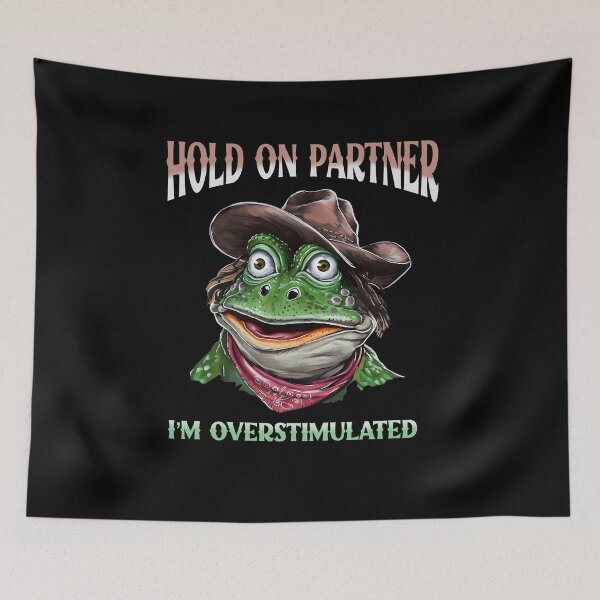 Item preview, Hold On Partner I'm Overstimulated Western Cat designed and sold by box-artshop.