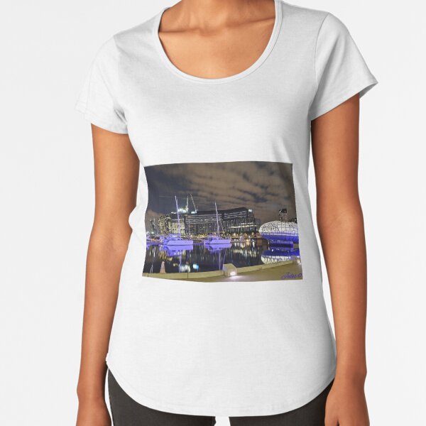 Melbourne. City. Nightscape. Docklands Premium Scoop T-Shirt