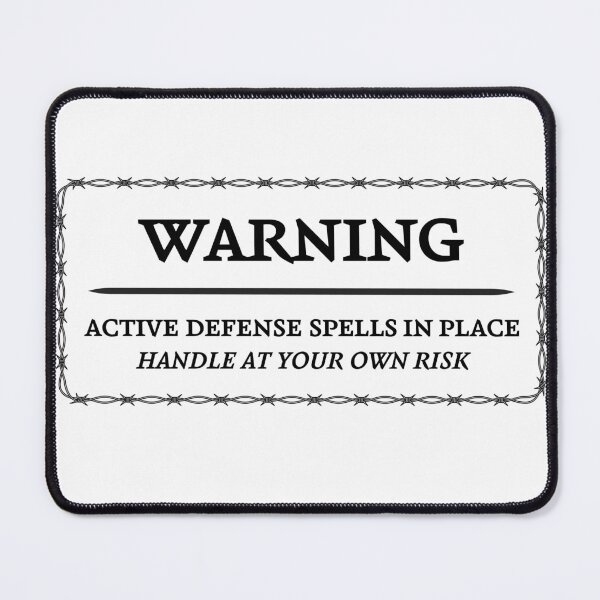 Item preview, Warning: Active Defense Spells Label designed and sold by CatchiBatchi.