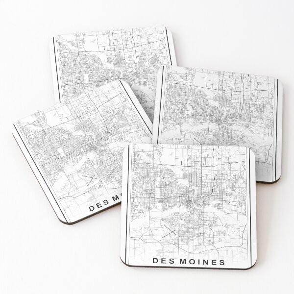 Item preview, Des Moines City Map designed and sold by SHAMPAIN-ART-CO.