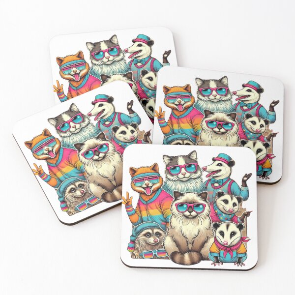 Item preview, Cats and animals in 80s retro style designed and sold by Thanabordee.