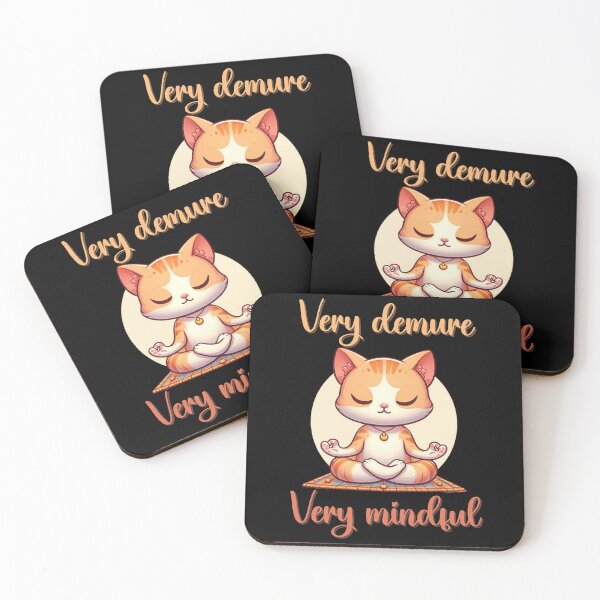 Item preview, Very Demure Very Mindful Meditation Cat designed and sold by ArtDesignMC.