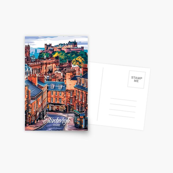Item preview, Edinburgh travel poster designed and sold by CreativaPremium.