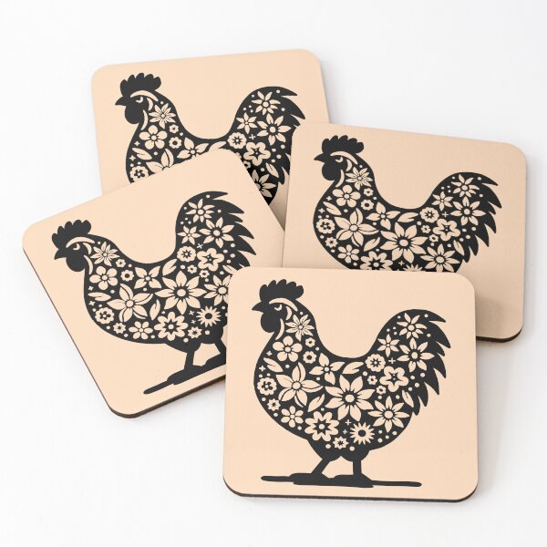 Item preview, Floral chicken - chicken lover designed and sold by EvergreenWhimsy.
