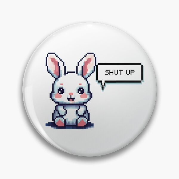 Item preview, Cute bunny shut up pixel art designed and sold by CaraVendetta.