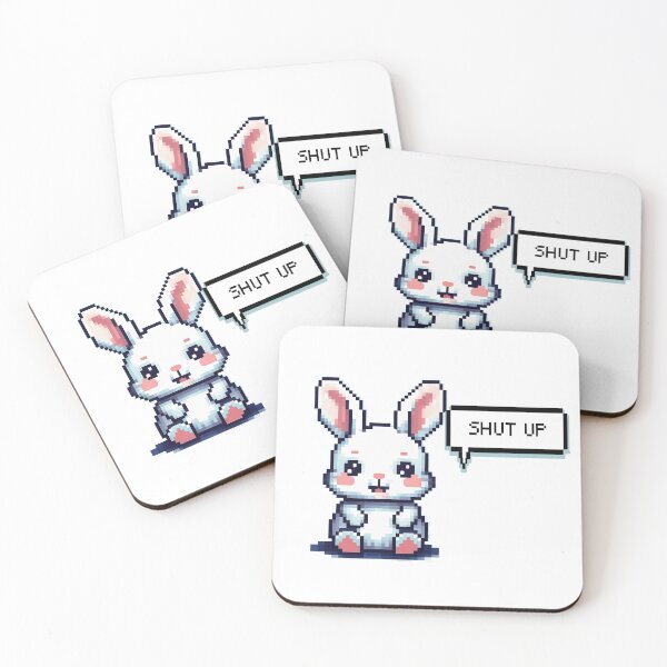 Item preview, Cute bunny shut up pixel art designed and sold by CaraVendetta.