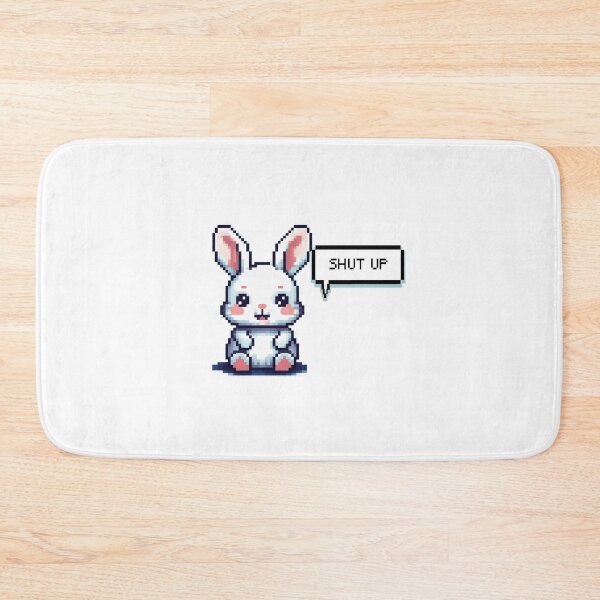 Item preview, Cute bunny shut up pixel art designed and sold by CaraVendetta.
