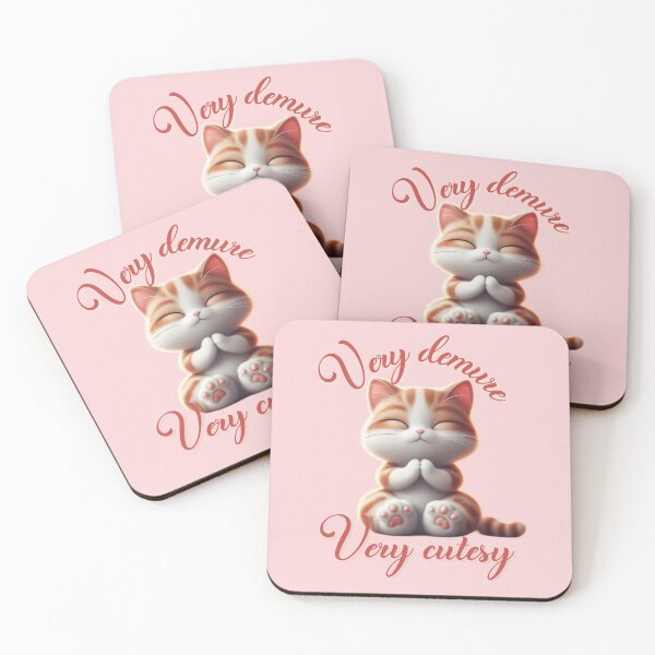 Item preview, Very Demure Very Cutesy Meditation Cat designed and sold by ArtDesignMC.