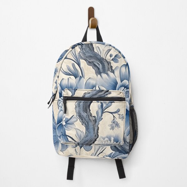 Item preview, Navy and Ivory Chinoiserie Birds on the Branches designed and sold by TheChinoiserie.