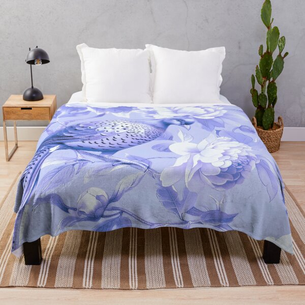 Item preview, Blue and White Pheasant Chinoiserie Chintz designed and sold by TheChinoiserie.