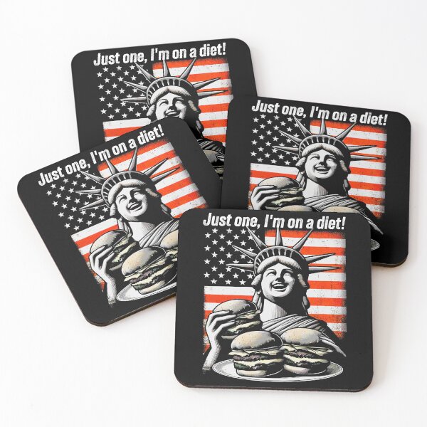 Item preview, Funny American Lifestyle - Statue of Liberty "Just One, I'm on a Diet!" Burger Design designed and sold by Tabu Touch.