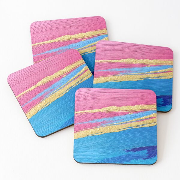 Item preview, Vibrant brush texture in blue,gold,pink colors designed and sold by Creative88Art.