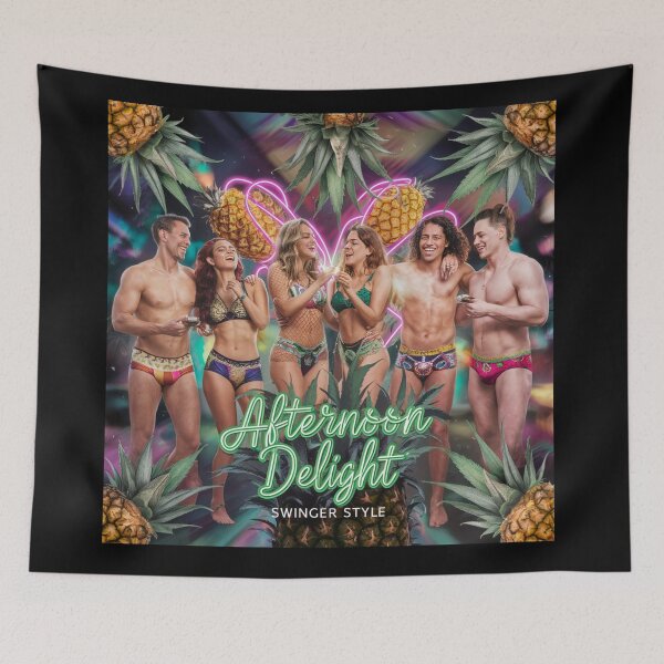 Item preview, Afternoon Delight Swinger Style - Upside-down Pineapples - Black designed and sold by JLEmporium.