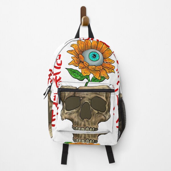 Item preview, from death to life. all seeing sunflower blooming out of a human skull pot designed and sold by AZTECartoon.