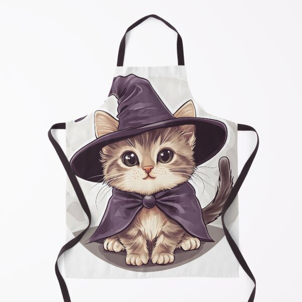 Item preview, Kitten in Purple Cloak and Witch Hat designed and sold by CharmingQuill.