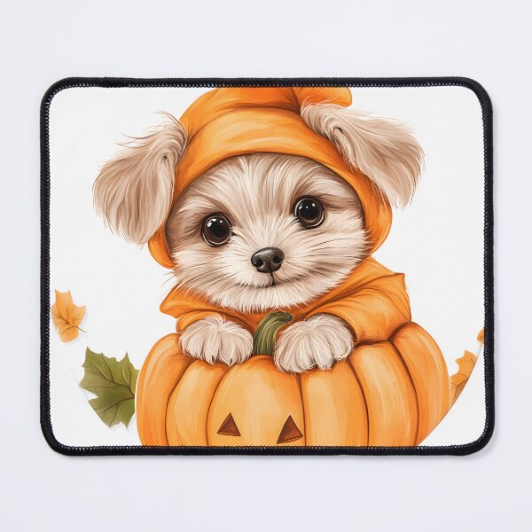 Item preview, Puppy in a Pumpkin Costume designed and sold by CharmingQuill.